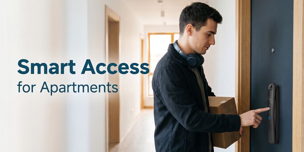 Smart Access for Apartments: a resident unlocking his door with a Coffer Smart lock